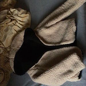 Furry reversible coat with hood